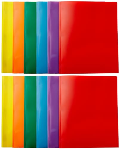 luxury Basics Heavy Duty Plastic Folders with 2 Pockets for Collection