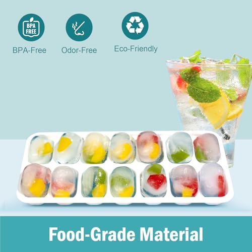 Smart Home 3 Pack Ice Cube Trays with Lid for Freezer, for Daily Use