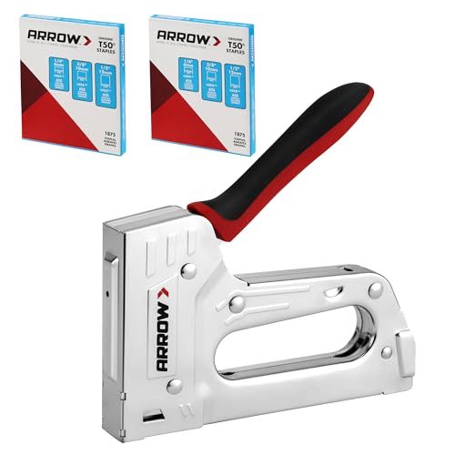 Smart Home Arrow T55BL Staple Gun Kit, Heavy Duty Manual Stapler with Collection