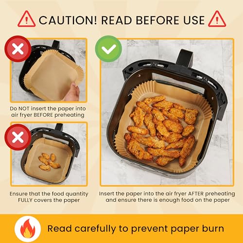 Classic Air Fryer Paper Liners, 125Pcs Air Fryer Set