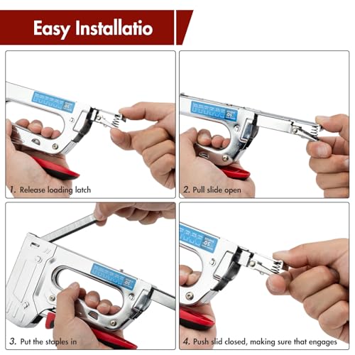Smart Home Arrow T55BL Staple Gun Kit, Heavy Duty Manual Stapler with Collection
