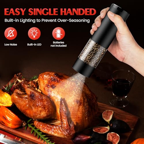 Modern Electric Salt and Pepper Grinder Set Automatic Battery Pepper Mill for Daily Use